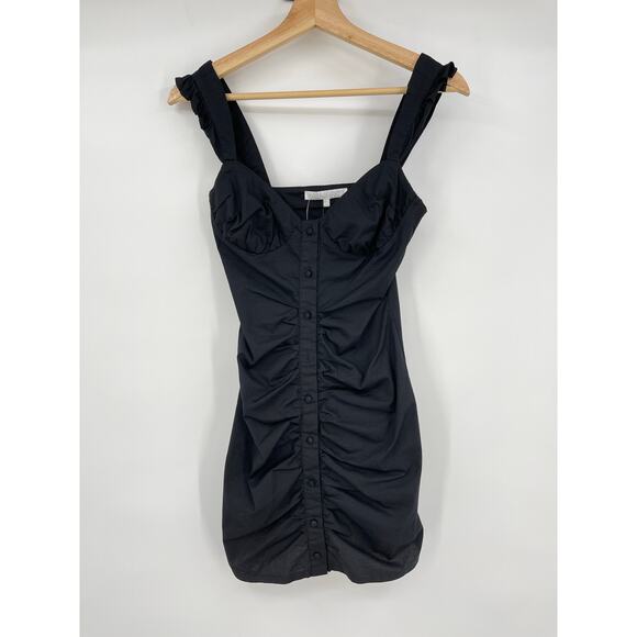 MORE TO COME | NWT Isla Bustier Dress in Black Cotton Mini Sundress XXS - Picture 3 of 10